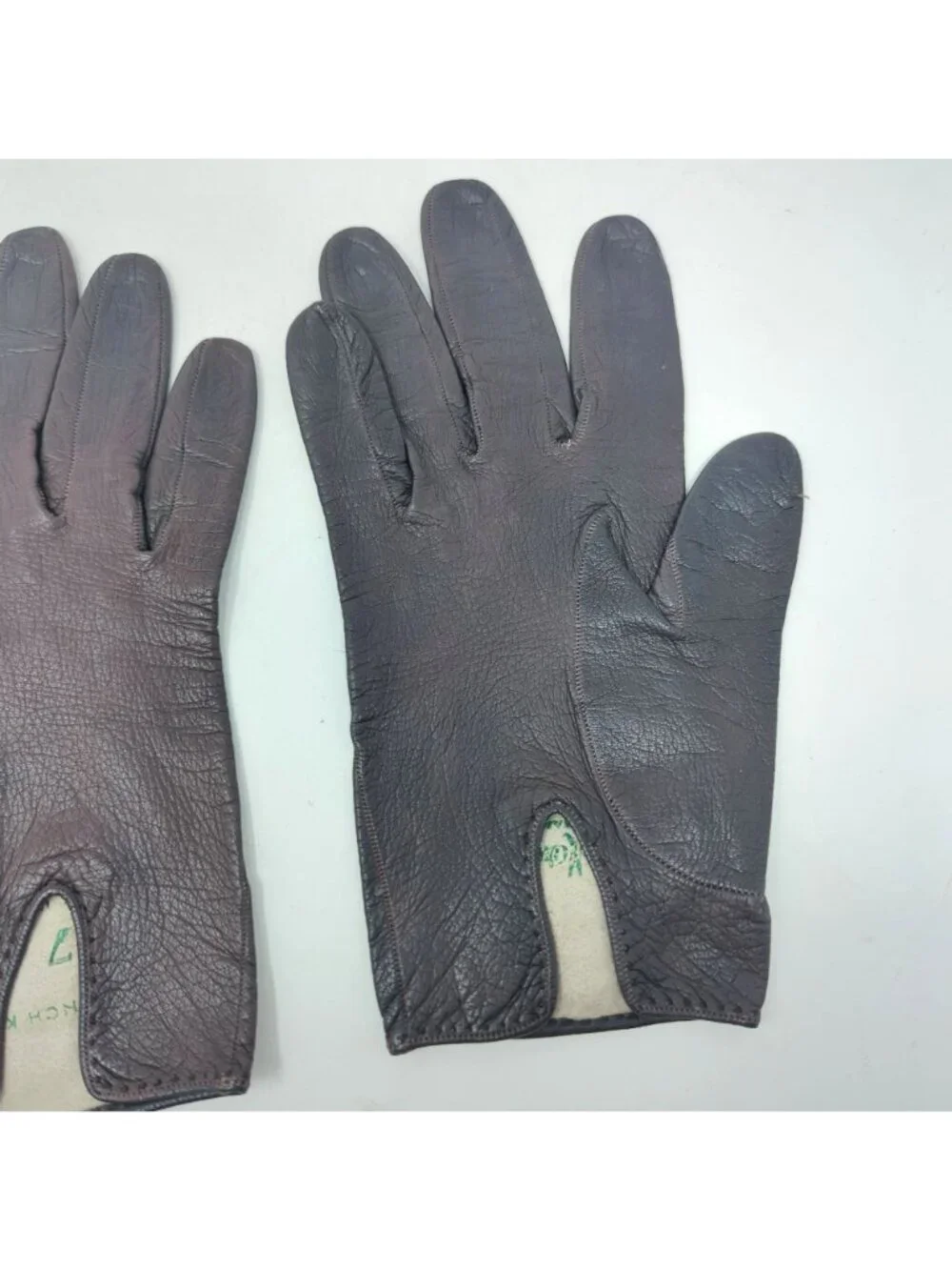 Vintage 60s Roger Fare Brown Gloves 7 Wrist Leather Neiman Marcus